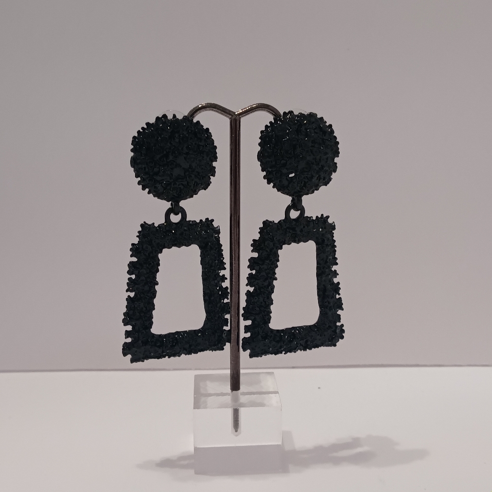 Large Statement Geometric Metal Dangle Earrings